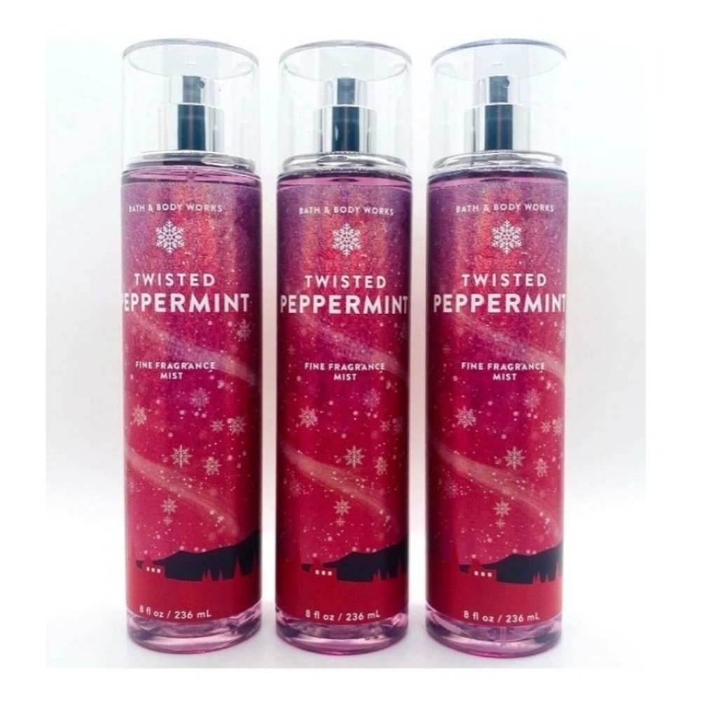 3 Bath & Body Works Holiday Traditions Twisted Peppermint Fragrance Mist Gift